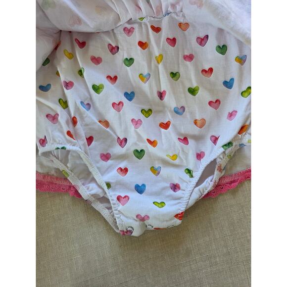 Bella & Omi Heart Print Skirted Romper - Picture 5 of 8